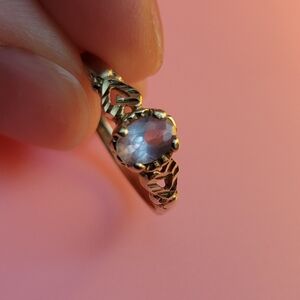 Size 7 - 10k Gold Ring with Blue Stone